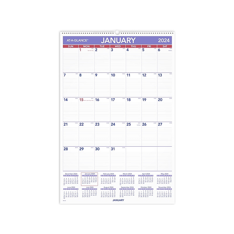 2024 AT-A-GLANCE 20" x 30" Monthly Wall Calendar (PM4-28-24) image 1