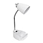Simple Designs Gooseneck Organizer LED Desk Lamp, 18.50", with iPad Tablet Stand and Charging Outlet, White (LD1057-WHT)~#|#~C8C8659D-3729-40FA-9DCD73183224490A_sc7
