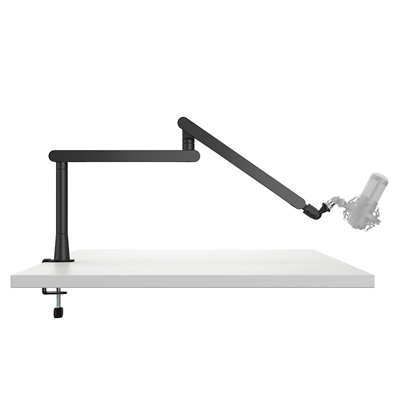 Mount-It! Premium Low-Profile Microphone Boom Arm for 3/8" & 5/8" Mic Mounts, Holds up to 4.4 lbs., Matte Black (MI-7612) image 1