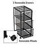 Mind Reader 3-Drawer Mobile Organizer Storage Cart with Wheels, Metal, Black (3TWHEEL-BLK)~#|#~C8CBE877-8D31-4C74-8BAE02A25FF31464_sc7