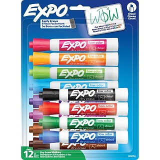 Expo Dry Erase Markers, Chisel Tip, Assorted Colors, 8/Pack (80678