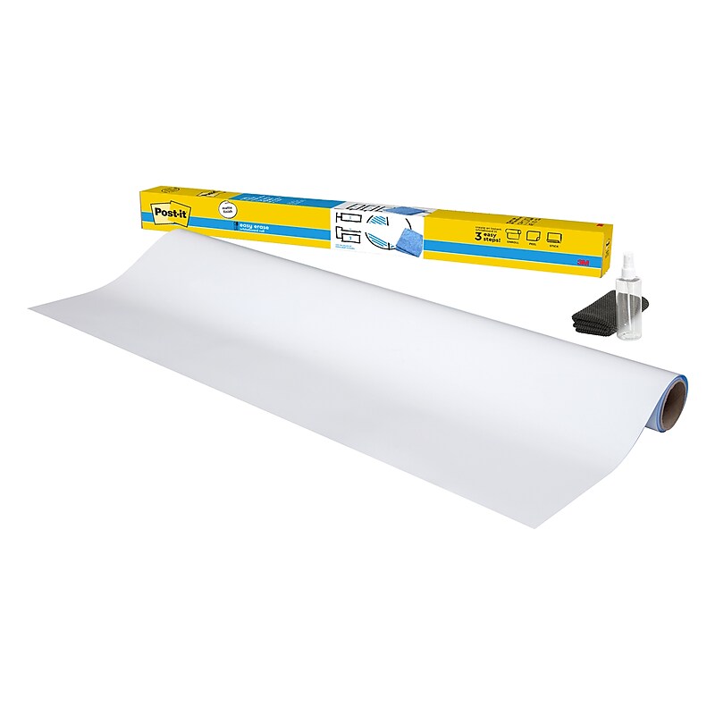 Post-it Easy Erase Plastic Adhesive Dry-Erase Whiteboard, 8' x 4' (FWS8X4) image 1