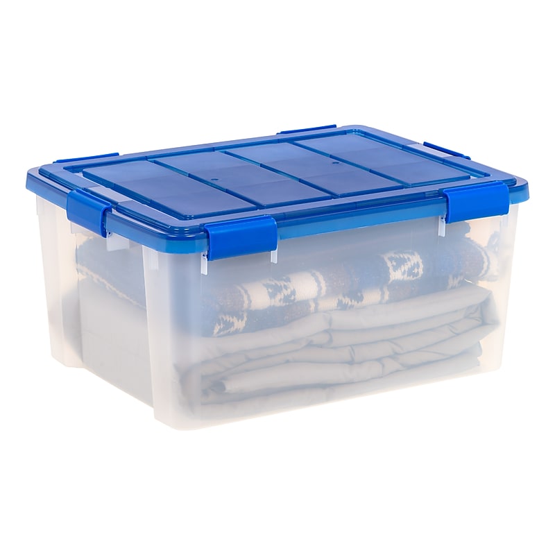 Iris 60 Quart Storage Container with Lid, Plastic, Clear (500197) image 1