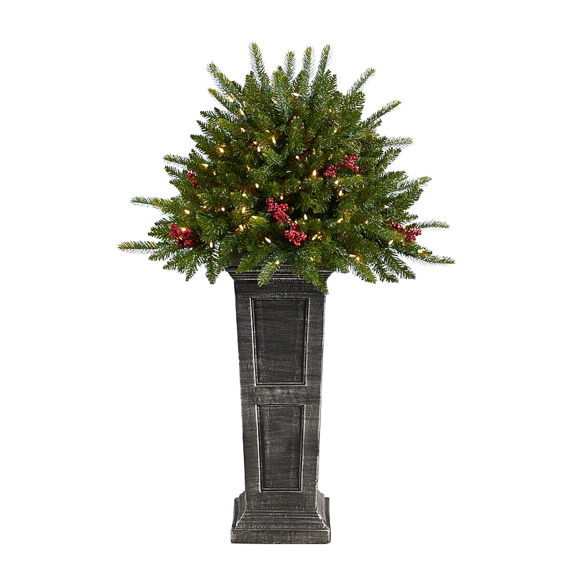 Nearly Natural Holiday Pre-Lit Artificial Christmas Plant, 4' (T3284) image 1