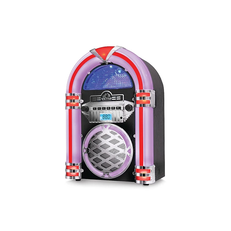 Victor Wilshire Desktop Bluetooth Jukebox Speaker, Multicolored (VDTJ-1450-BK) image 1