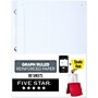 Five Star Reinforced Graph Paper, 8.5" x 11", 3-Hole Punched, 80 Sheets/Pack (170122/170036)~#|#~C901D023-34D2-4133-83FC56E6351B3CE7_sc7