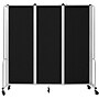 National Public Seating Robo Series 3-Panel Folding Mobile Room Divider, 72"H x 72"W, Black Fabric (RDG6-3PT10)~#|#~C901E76F-C6A4-4356-8150D2D6CFBD3391_sc7