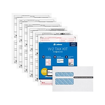 Adams 2022 W-2 Tax Form, White, 12/Pack (STAX612-22)