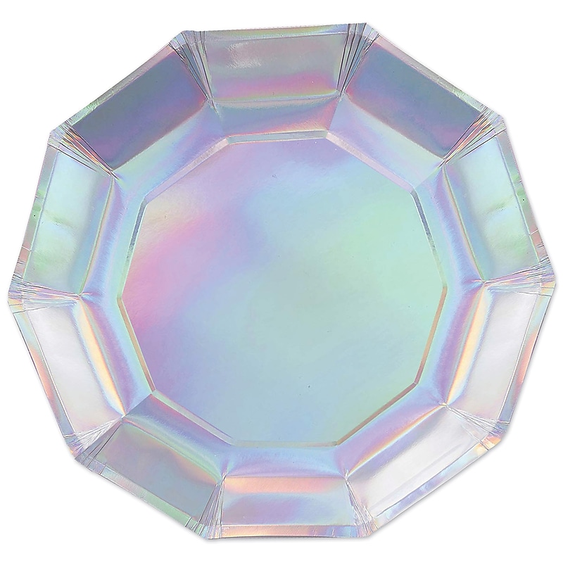 Beistle Decagon Plates, Iridescent, 24 Plates/Pack, 3/Packs (53573) image 1