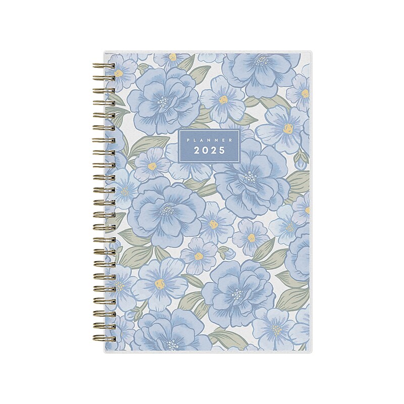 2025 Blue Sky Nalakina 5" x 8" Weekly & Monthly Planner, Plastic Cover, Blue (152240) image 1