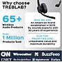Treblab C7 Noise Canceling Bluetooth Stereo Computer Headset, Black~#|#~C913B68C-238A-4084-952E49DE44552FF2_sc7