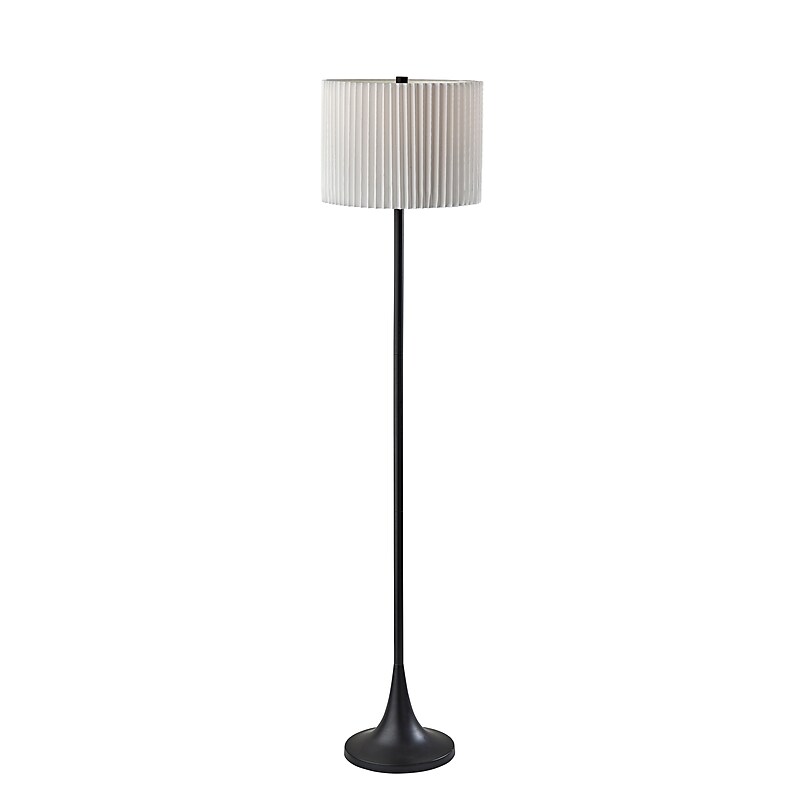 Simplee Adesso Eli 60"H Black Floor Lamp with Drum Shade (SL9504-01) image 1