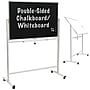 Excello Global Products Double Sided Magnetic Mobile Whiteboard Chalkboard Combo, White Frame, 48" x 32"~#|#~C91A8256-4088-4B48-98EFF574150CA287_sc7