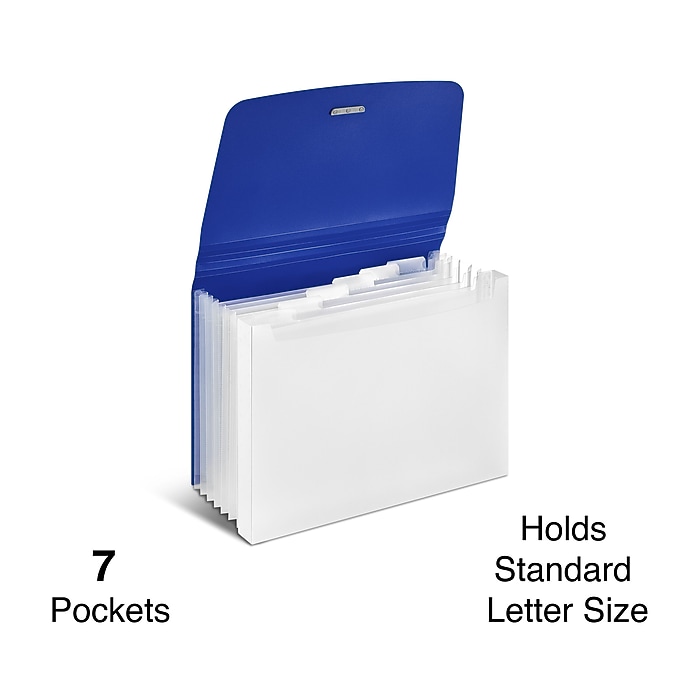 Staples Plastic Accordion File, 7-Pocket, Letter Size, Assorted