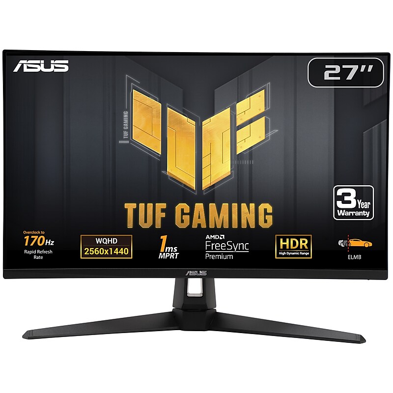 Asus TUF Gaming VG27AQAY1A 27" 170Hz LED Gaming Monitor,Black (90LM05Z0-B0C3B0) image 1