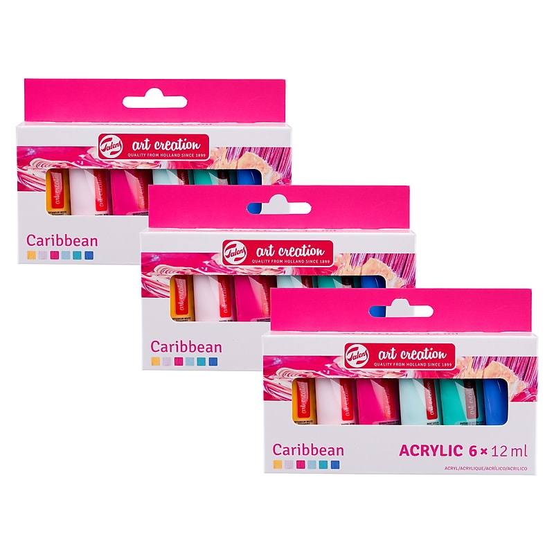 Talens Art Creation Acrylic Paint, Assorted Colors, 12mL, 6/Set, 3 Sets/Bundle (TLN9021863M-3) image 1