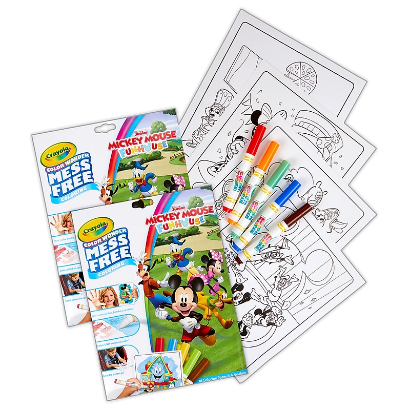 Crayola Color Wonde: Mickey Coloring Book, 18 Pages, 2 Sets/Bundle (BIN757006-2) image 1