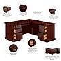 Bush Business Furniture 66"W Arlington L Shaped Desk with Drawers and Keyboard Tray, Harvest Cherry (WC65570-03K)~#|#~C93208CB-069C-48E2-B1BD1F614807A286_sc7