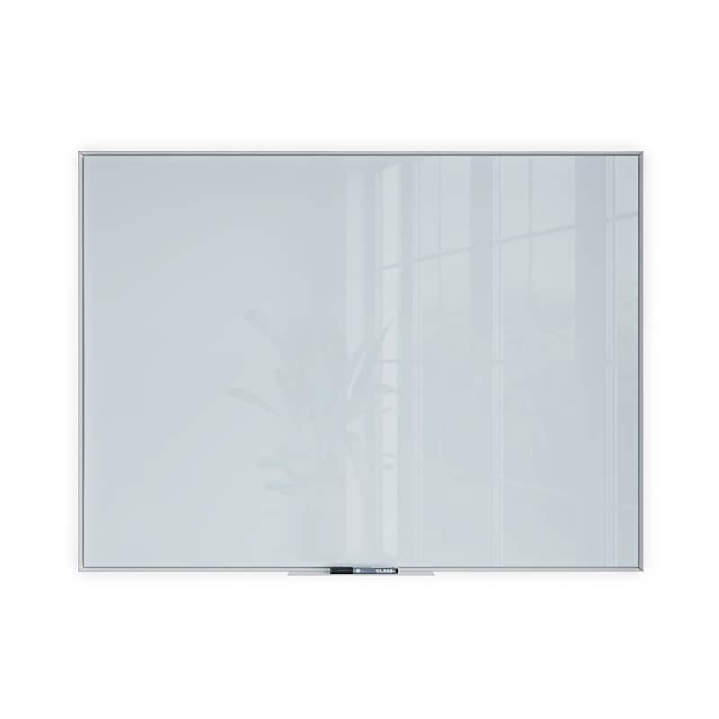 U Brands Glass Dry-Erase Whiteboard, Aluminum Frame, 4' x 3' (2826U00-01) image 1