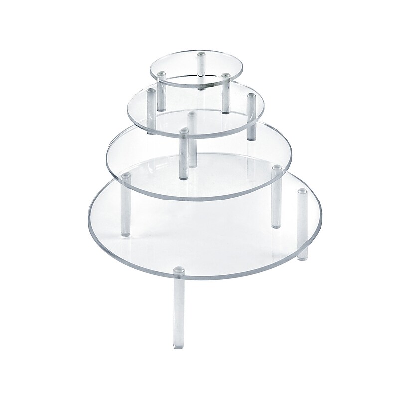 Azar Round Risers, Clear, 4-Piece Set (515307) image 1