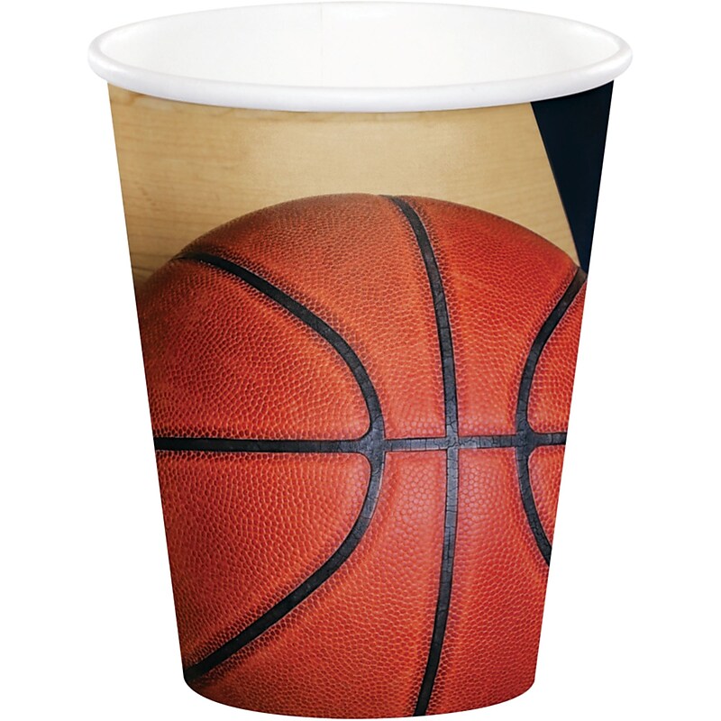 Creative Converting 9 oz. Basketball Paper Cups, 24/Pack (DTC377964CUP) image 1