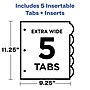 Avery Style Edge Insertable Plastic Dividers with Pocket, 5 Tabs, Multicolor (11292)~#|#~C942AD19-101C-492A-A53C16A9BCA0F717_sc7
