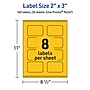 Avery Laser/Inkjet Rectangle Scalloped Multipurpose Labels, 2" x 3", Bright Yellow, 160/Pack (94267)~#|#~C9464658-3924-46AC-A46E368C6512ED0A_sc7