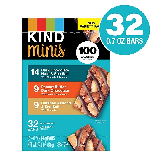 KIND Minis Gluten Free Nut Bar Variety Pack, 32 Bars/Box (220-00799)~#|#~C94A9C13-5E13-45DF-B5BF4AF62F1FE4B8_sc7