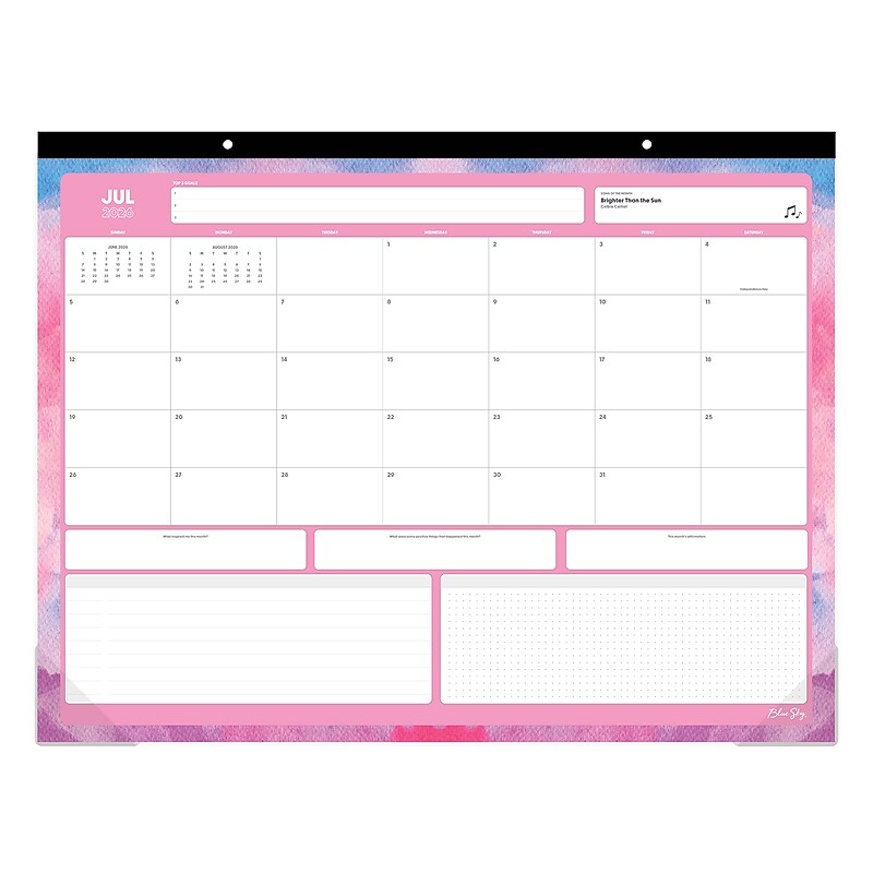 2026-2027 Blue Sky Elexia 17" x 22" Academic Monthly Wall Calendar, Assorted Colors (161496) image 1