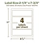 Avery EcoFriendly Rectangle Multipurpose Labels, 2-1/4" x 7-3/4", White, 200/Box (94244)~#|#~C94F6A87-4FF7-46D7-88EA7596DB4AA2F2_sc7