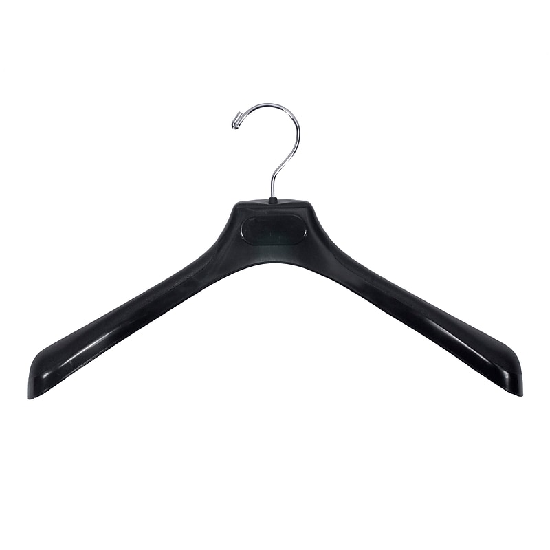 Nahanco 19" Plastic Concave Wide Shouldered Jacket Hanger, Black, 50/Pack (2293) image 1