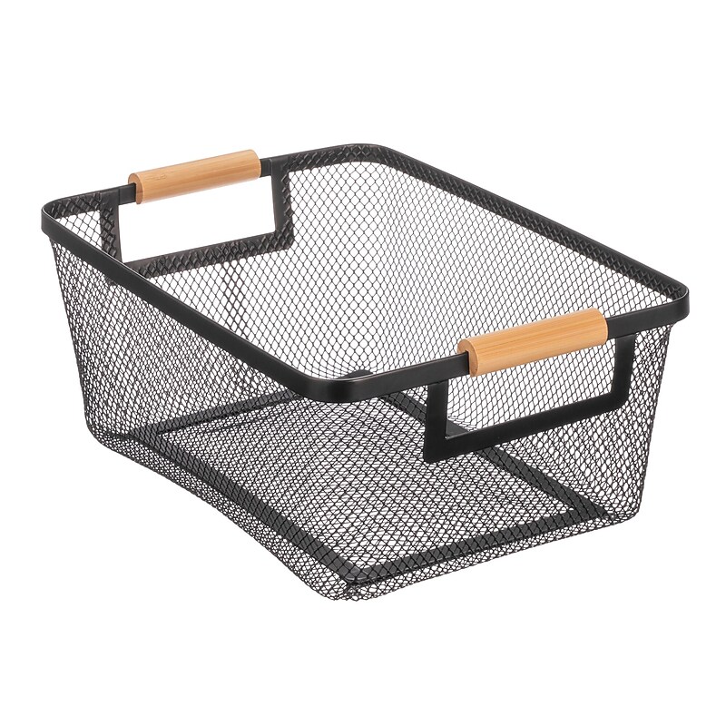 mDesign Steel Organizer, Black/Natural (24355W) image 1