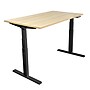 Mount-It! Ultimate Dual Motor 55"W Electric Rectangular Adjustable Standing Desk, Maple/Black (MI-18081)~#|#~C9564D62-A4D5-4AA7-B078C812523D6CC1_sc7