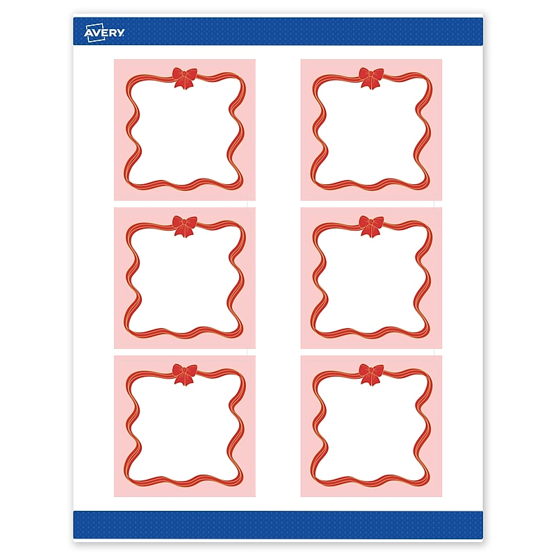 Avery Square Multipurpose Labels, 3" x 3", White, 60/Pack (19479370568) image 1