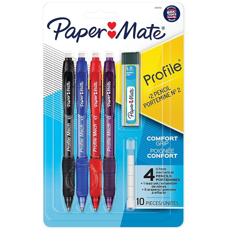 Paper Mate Profile Mech Mechanical Pencil, 0.7mm, #2 Medium Lead, 4/Pack (2105703) image 1