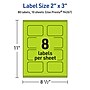 Avery Laser/Inkjet Multipurpose Decorative Edge Labels, 2" x 3", Bright Green, 80/Pack (94267)~#|#~C9620B2B-0341-421D-82D61543634E6C64_sc7