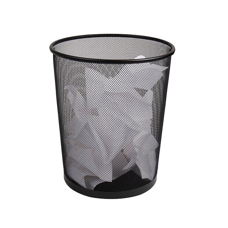 Mind Reader Metal Mesh Trash Can, 4.4 Gallon, Black (1CIRGA-BLK) image 1