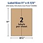 Avery Laser/Inkjet Rectangle Multipurpose Labels, 11" x 4.25", Kraft Brown, 200 Labels/Box ( 94266)~#|#~C97CA95E-D5D3-45F3-B7F20DBB3520D2A0_sc7