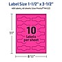 Avery Laser/Inkjet Cigar Multipurpose Labels, 1.5" x 3.5", Neon Magenta, 400/Pack (94122)~#|#~C9861016-D16E-4812-BB6125DC3D43E933_sc7