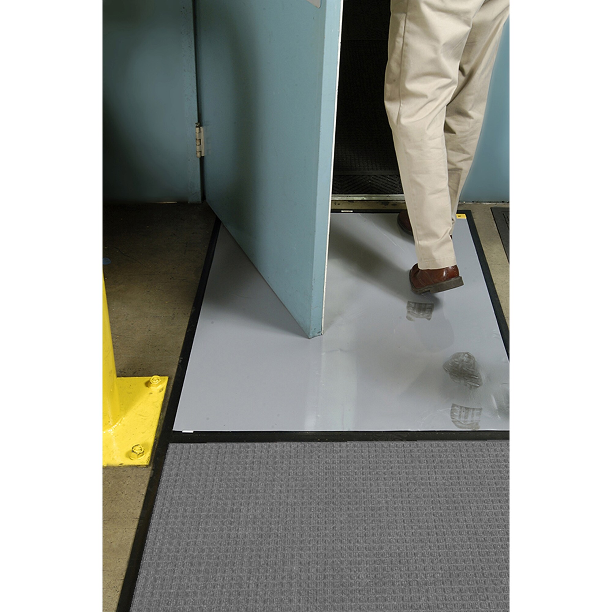 M + A Matting WaterHog CleanShield Stride Commercial Entrance Floor Mat w/Adhesive Insert, 3′ x 8′, Med Grey (4115738170) Sansujyuku sansujyuku.com