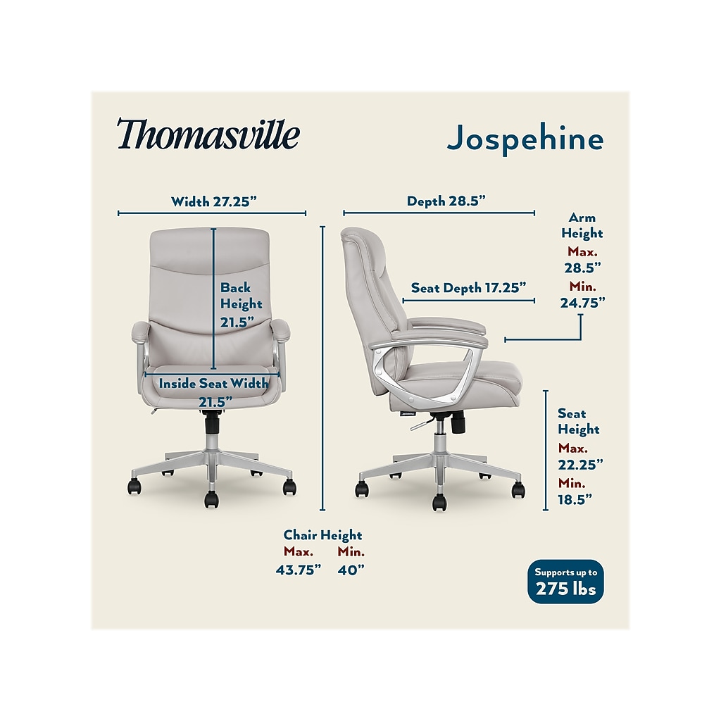 Specification diagram for chair: dimensions and weight capacity