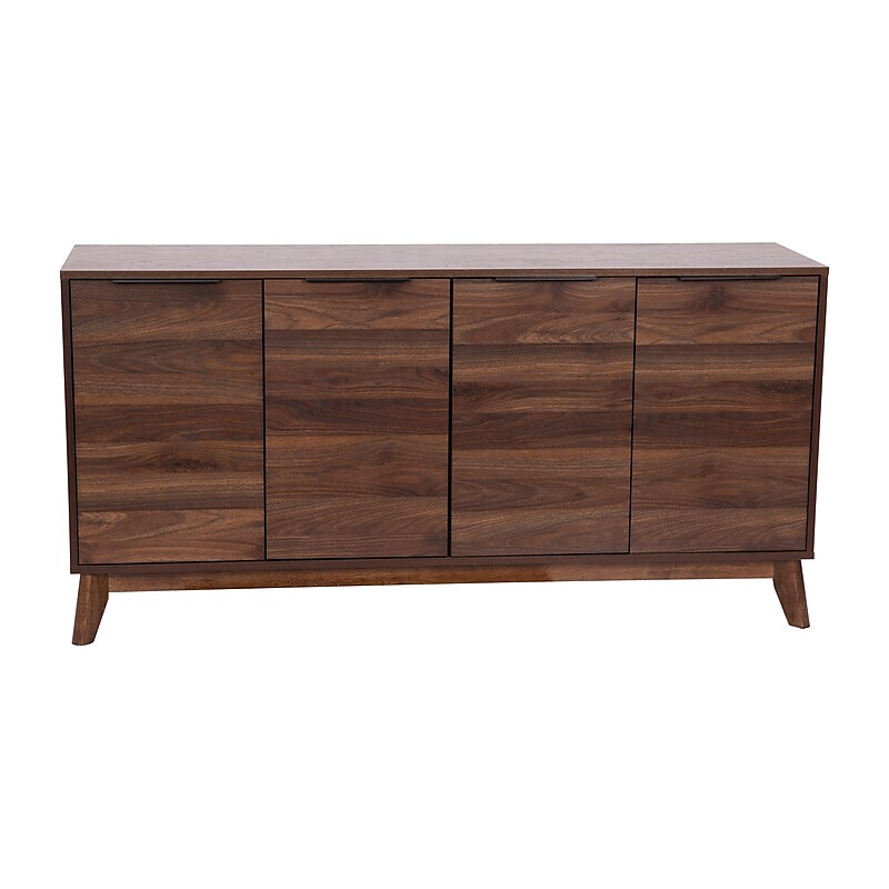 Flash Furniture Hatfield Wood TV Stand, Dark Walnut, Screens up to 64" (EM0372WAL) image 1