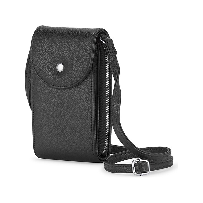 Bugatti Vegan Leather Phone Bag, Black (MOB2684BU-BLACK) | Staples