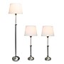 Lalia Home Perennial 58.5"/30" Brushed Nickel Three-Piece Floor/ Table Lamp Set with Tapered Shades (LHS-1005-BN)~#|#~C99DFA15-8926-45FD-BB1ECE0FC09E4634_sc7