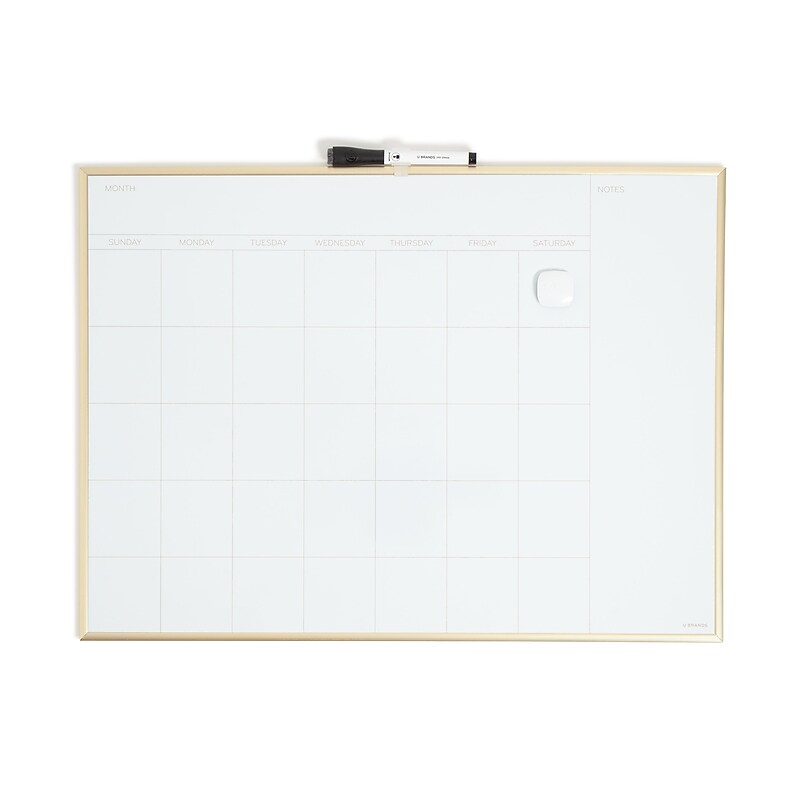 U Brands Magnetic Painted Steel Dry-Erase Calendar Whiteboard, Aluminum Frame, 17" x 23" (7079U00-01) image 1