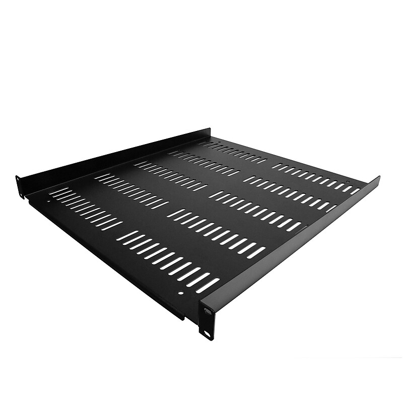 StarTech.com 1U Server Rack, Cantilever Universal Rack Mount Fixed Shelf, 20" Deep Shelf, Black (SHELF-1U-20-FIXED-V) image 1
