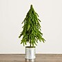Nearly Natural Artificial Real Touch Down Swept Norfolk Island Pine in Christmas Tin Metal Planter, 20" (T5389)~#|#~C9A45832-DE7F-4820-9AC1DB5D43E85FCE_sc7