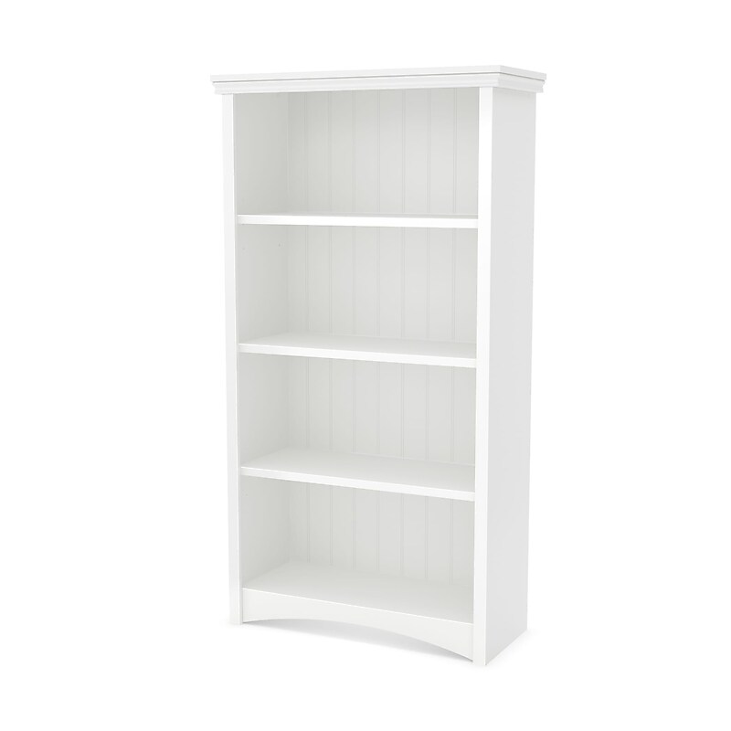 South Shore Gascony Standard 4-Shelf Bookcase, Pure White (7360767) image 1
