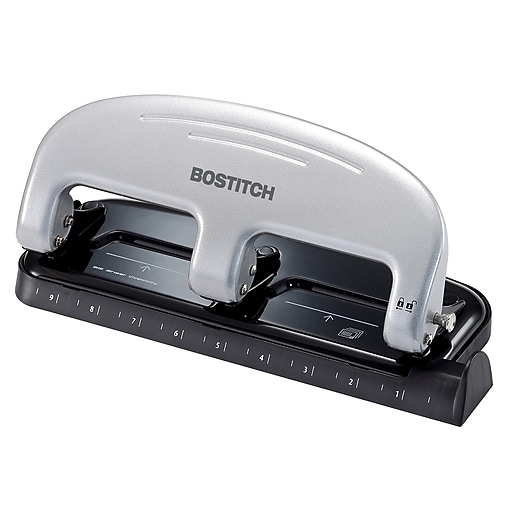 la épingle * №3 noir エパングルシート Bostitch EZ Squeeze 3-Hole Punch, 20-Sheet Capacity, Silver/Black