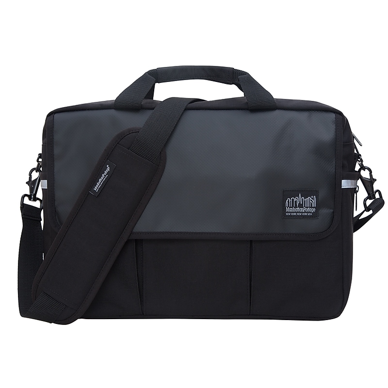 Manhattan Portage Webb Convertible Nylon Briefcase, Laptop Compatible, TSA Checkpoint Friendly, Black (1448-BL BLK) image 1